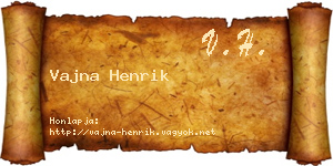 Vajna Henrik névjegykártya